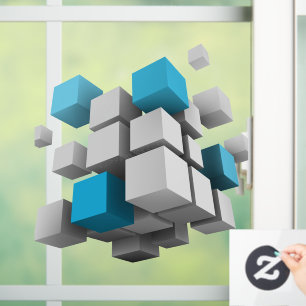 3D-Würfel von SlipperyJoe Fensteraufkleber
