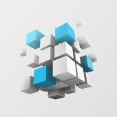 3D-Würfel von SlipperyJoe Fensteraufkleber (Blatt)