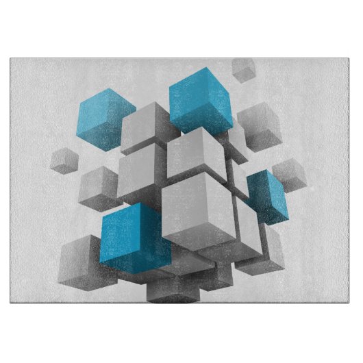 3D-Würfel von SlipperyJoe Schneidebrett (Vorderseite)