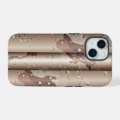 3D-Wüste-Camouflage iPhone 15 Hülle (Rückseite (Horizontal))