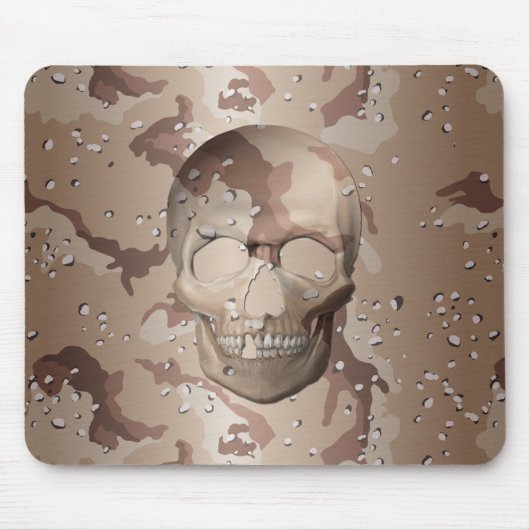 3D Wüste Camouflage Skull Mousepad (Vorne)