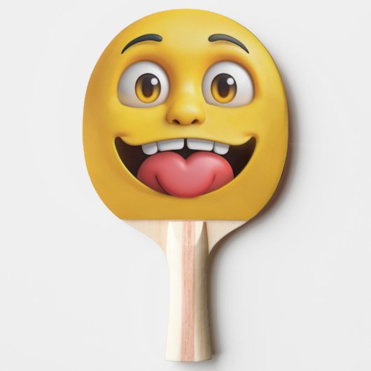 3D Yellow Emoji Ping-Pong Paddle Tischtennis Schläger (Vorderseite)