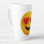 3d yellow smiling emoji face with heart shaped eye milchtasse (Linke Ecke)