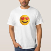 3d yellow smiling emoji face with heart shaped eye T-Shirt (Vorderseite)