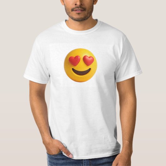 3d yellow smiling emoji face with heart shaped eye T-Shirt (Vorderseite)