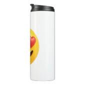 3d yellow smiling emoji face with heart shaped eye thermosbecher (Nach rechts gedreht)