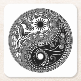 3D Yin & Yang Square Paper Untersetzer