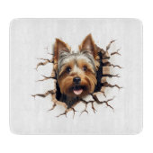 3D Yorkshire Terrier Cracked Hole Schneidebrett (Vorderseite)