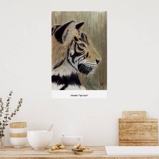 3dmodelz "Tiger Spirit" Poster (Küche)
