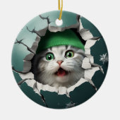 3e lustige Katze Keramik Ornament (Vorne)