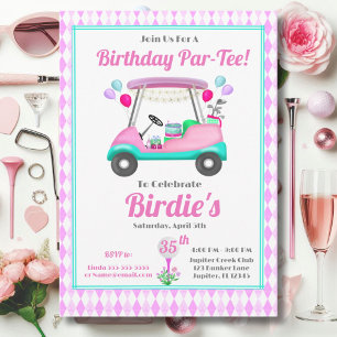 3Eleganter Golfparty-Wagen für Frauen zum 35. Gebu Einladung