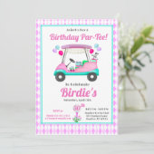 3Elegantes Women's Golf Party Cart 30. Geburtstag Einladung (Stehend Vorderseite)