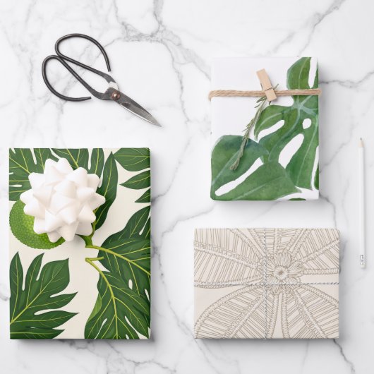 3er-Pack Blumenverpackungspapier Geschenkpapier Set (Vorderseite)