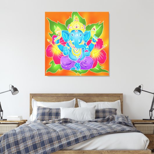 3FT x 3FT GANESH WALL GRAPHIC Batik Canvas Print Leinwanddruck (Insitu (Schlafzimmer))
