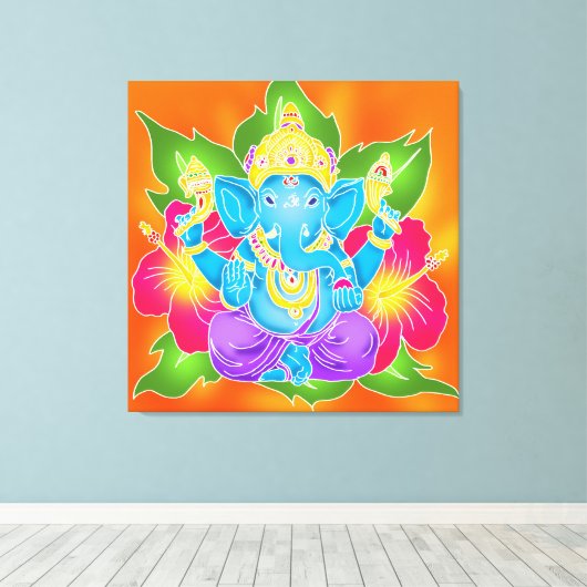 3FT x 3FT GANESH WALL GRAPHIC Batik Canvas Print Leinwanddruck (Insitu (Holzboden))