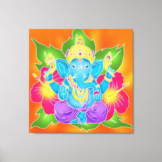 3FT x 3FT GANESH WALL GRAPHIC Batik Canvas Print Leinwanddruck (Vorderseite)