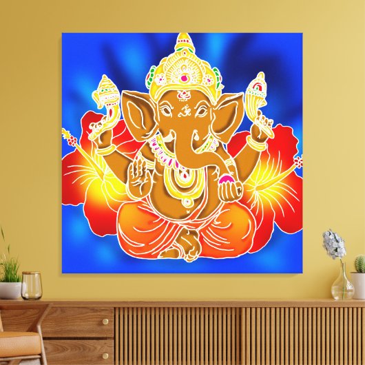 3FT x 3FT GANESH WALL GRAPHIC Batik Canvas Print Leinwanddruck (Insitu (Wohnzimmer))