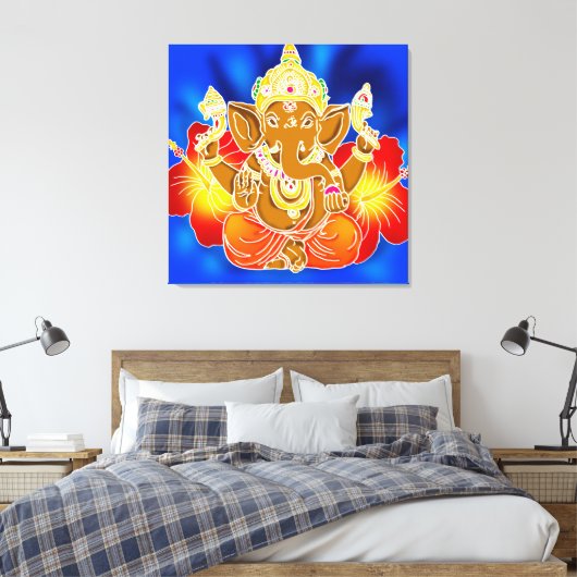 3FT x 3FT GANESH WALL GRAPHIC Batik Canvas Print Leinwanddruck (Insitu (Schlafzimmer))