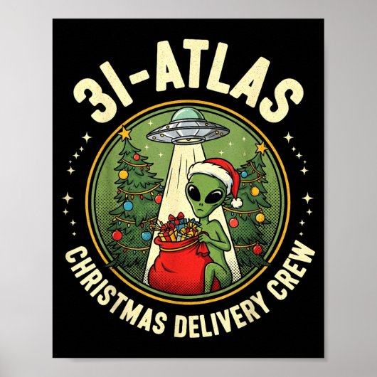 3i_atlas Christmas Delivery Crew Alien Santa Space Poster (Vorne)