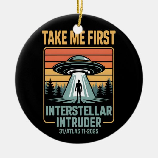 3I Atlas Glitch Style Sci Fi Retro Space Funny Keramik Ornament (Vorne)