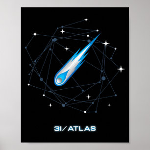 3i Atlas Interstellar Komet 2025 Weltraum Astronom Poster