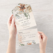 3in1 Boho Pampas Grass Wedding Einladung und UAWG (Abreißen)