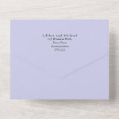3in1 Dusty Blue Lavender Floral Wedding RSVP All In One Einladung (Rückseite)