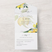 3in1 Dusty Blue LEMONS Wedding All In One Einladung (Innen Boden)