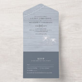 3in1 Dusty Blue Mason Jars Lights Wedding RSVP All All In One Einladung (Innen Boden)