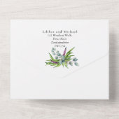 3in1 Eukalyptus Greenery FOTO Hochzeitsbudget UAWG All In One Einladung (Rückseite)