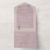 3in1 Greenery Eukalyptus Arch Wedding RSVP All In One Einladung (Innen Boden)