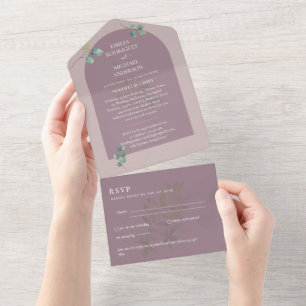 3in1 Greenery Eukalyptus Arch Wedding RSVP All In One Einladung