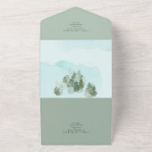 3in1 Mountain Forest Trees Hochzeit RSVP All In One Einladung (Außenbereich)