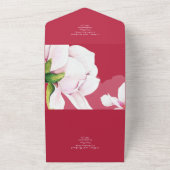 3in1 Rosa Magnolia Rose Hochzeit RSVP All In One Einladung (Außenbereich)