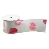 3in satin Ribbon flower petal print Satinband (Spule)