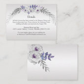 #3Lila Silbergrau-Blütendetails-Einschließkarten Begleitkarte (Vorne/Hinten)
