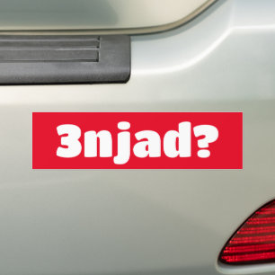 3njad for Real in Arabisch Funny Arabische Phrase Autoaufkleber