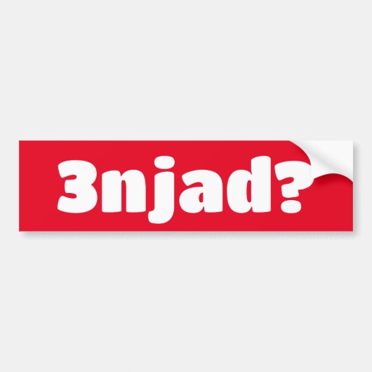 3njad for Real in Arabisch Funny Arabische Phrase Autoaufkleber (Vorne)