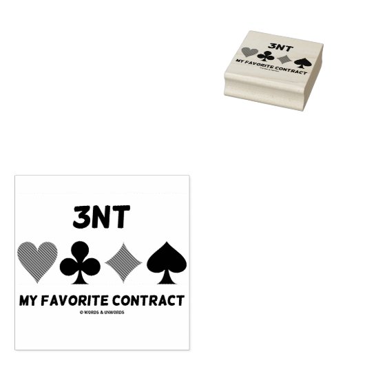3NT - Meine Lieblingskontraktbrille mit vier Karte Gummistempel (Stempel)