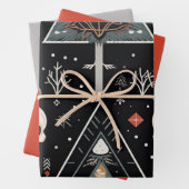 3pc. Baumbestand und Schädelpapier Geschenkpapier Set (Beispiel)