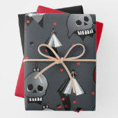 3pc. Creepisches Weihnachtskulptepapier Geschenkpapier Set (Beispiel)