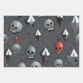 3pc. Creepisches Weihnachtskulptepapier Geschenkpapier Set (Vorderseite)