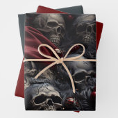 3pc. Packpapier für den Holiday Skull-Umschlag Geschenkpapier Set (Beispiel)