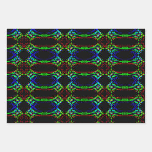 3pc Psychedelic Star Wrapping Paper Geschenkpapier Set