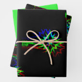 3pc Psychedelic Star Wrapping Paper Geschenkpapier Set (Beispiel)