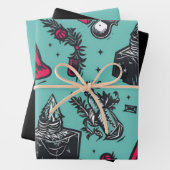 3pc. Rockin's Skull Wrapping Paper Geschenkpapier Set (Beispiel)