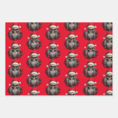 3pc Santa Skull Wrapping Sheets Geschenkpapier Set (Vorderseite)