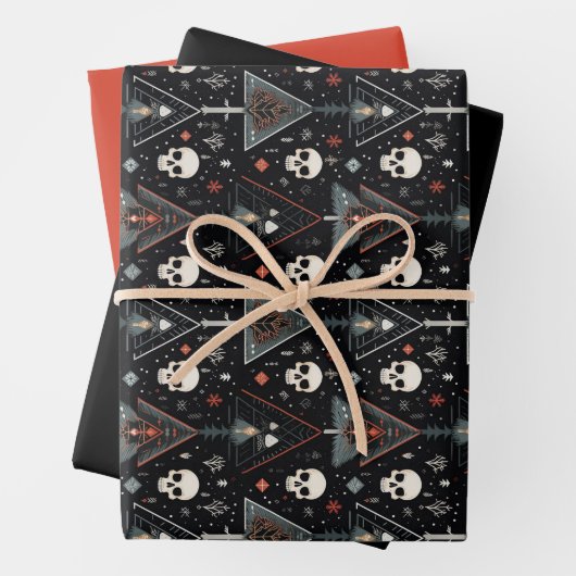 3pc. Skull-Wrapping Geschenkpapier Set (Beispiel)