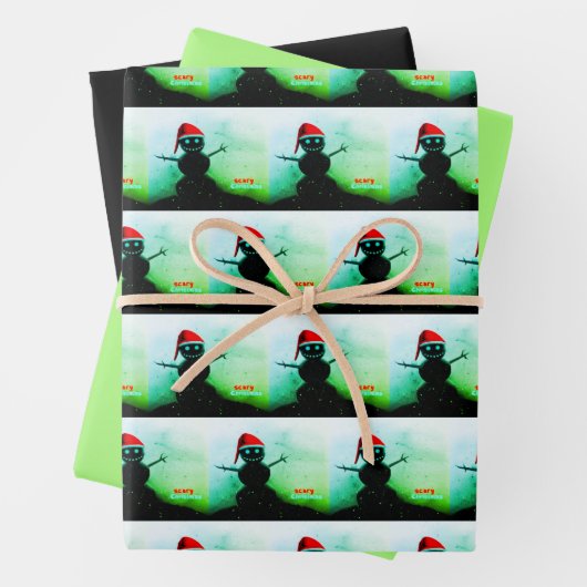 3pc Snowman Wrapping Paper Geschenkpapier Set (Beispiel)