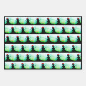 3pc Snowman Wrapping Paper Geschenkpapier Set (Vorderseite)